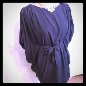Silk Batwing Sleeve Suze Chin Dress